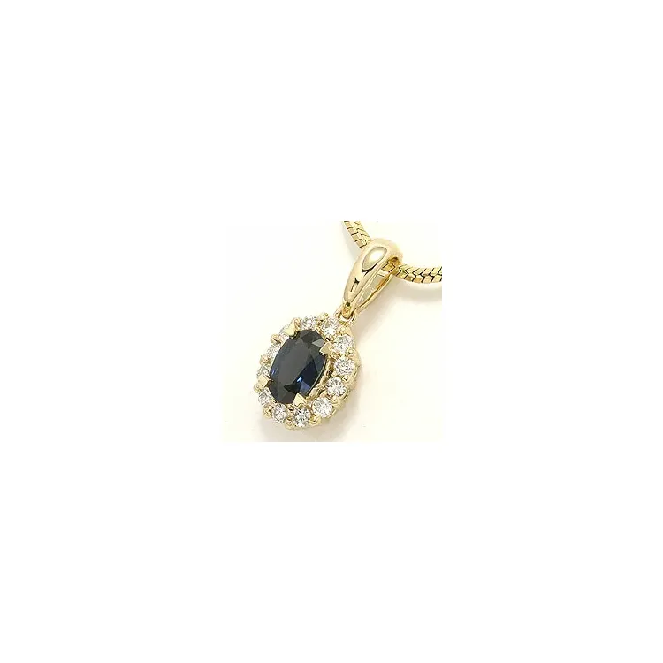 safir rosetvedhæng i 14 karat guld 0,22 ct 0,65 ct