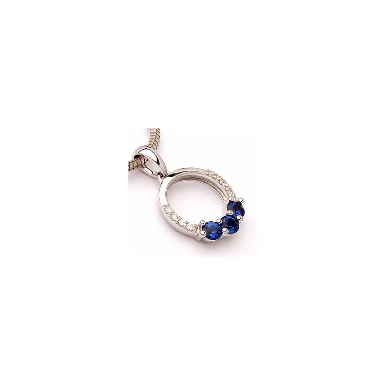 safir vedhæng i 14 karat hvidguld 0,05 ct