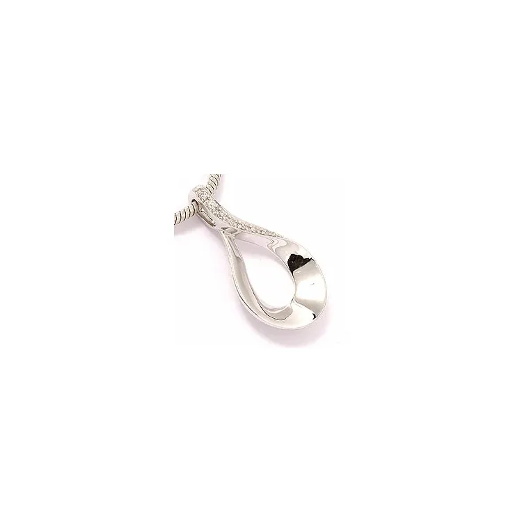 elegant diamant vedhæng i 14 karat hvidguld 0,04 ct