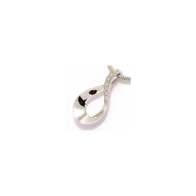 elegant diamant vedhæng i 14 karat hvidguld 0,04 ct