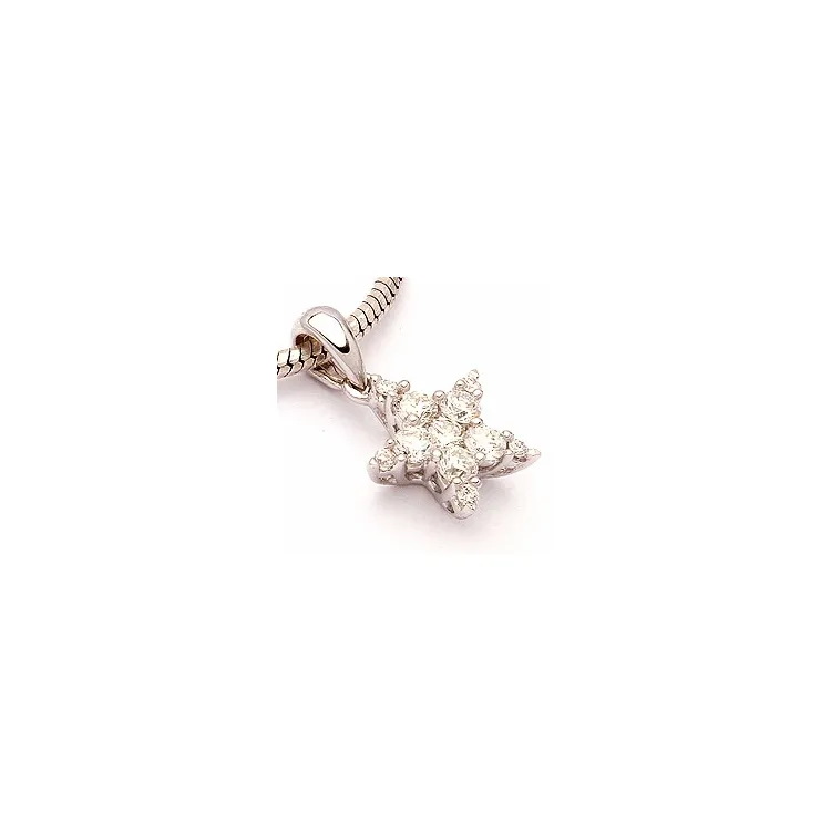 diamant vedhæng i 14 karat hvidguld 0,33 ct