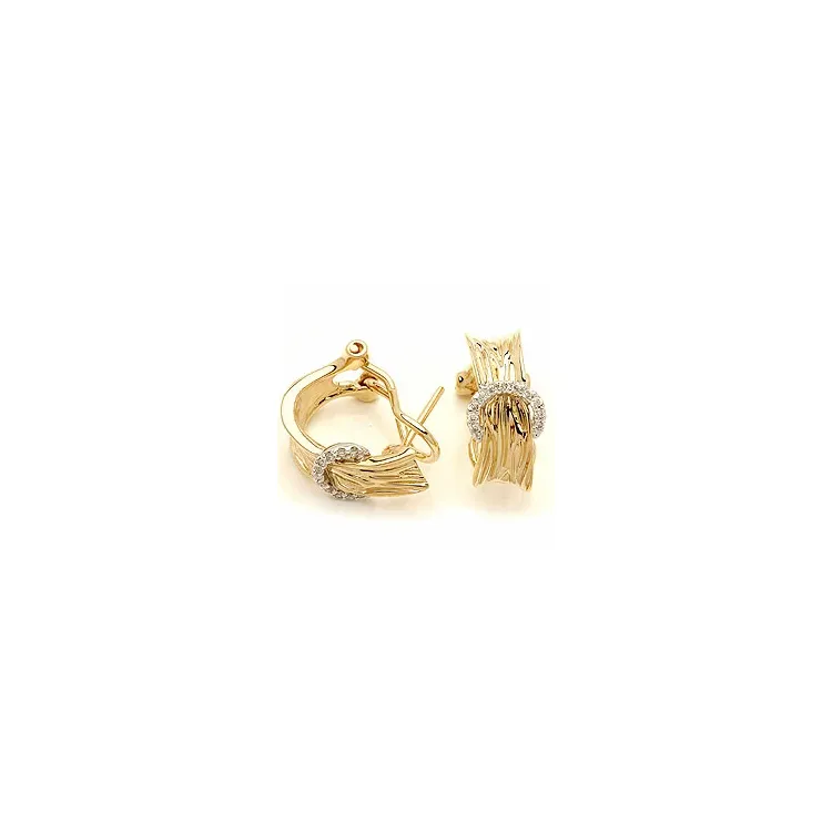 diamant øreringe i 14 karat guld og hvidguld med diamant 