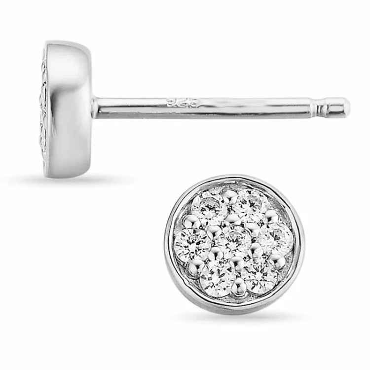 ægte brillantøreringe i 14 karat hvidguld med diamanter