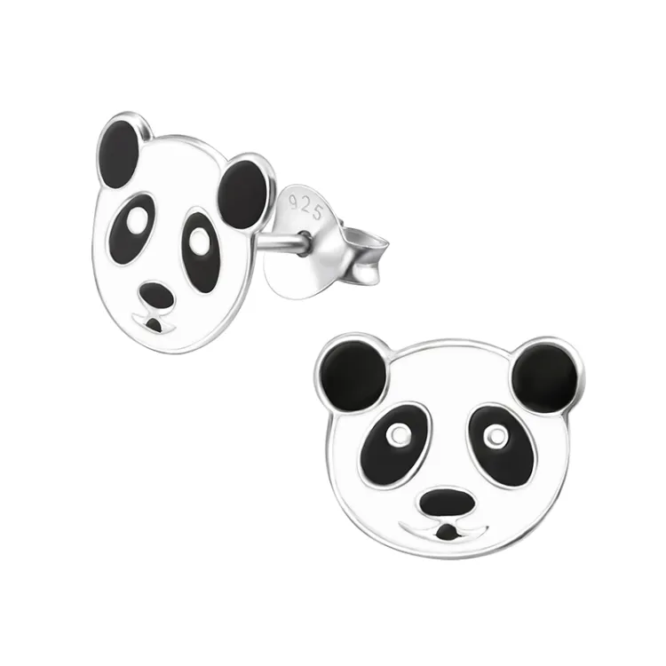 små panda øreringe i sølv - Little Ones