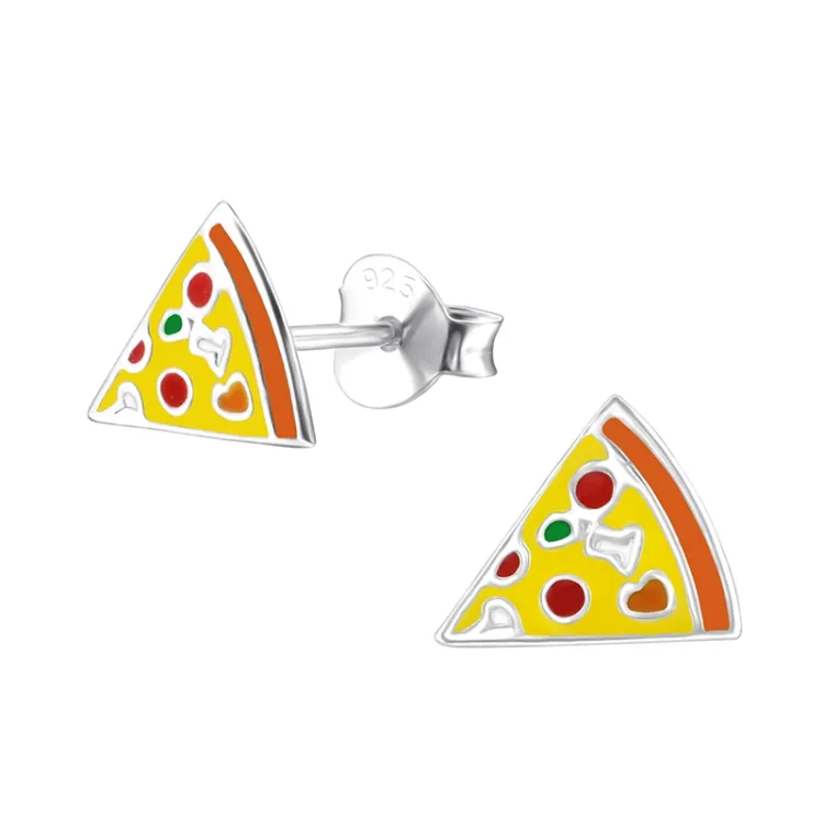 pizza øreringe i sølv - Little Ones