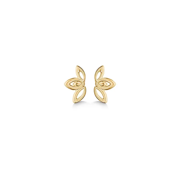 Aagaard blad øreringe i 8 karat guld