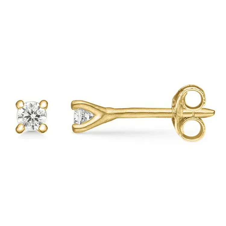 2,5 mm Støvring Design zirkon øreringe i 8 karat guld hvid zirkon