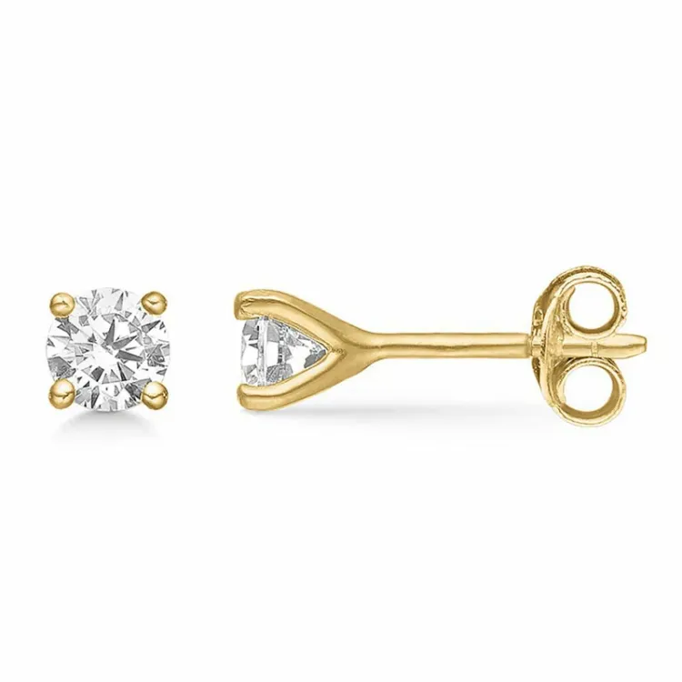 4 mm Støvring Design zirkon øreringe i 8 karat guld hvid zirkon