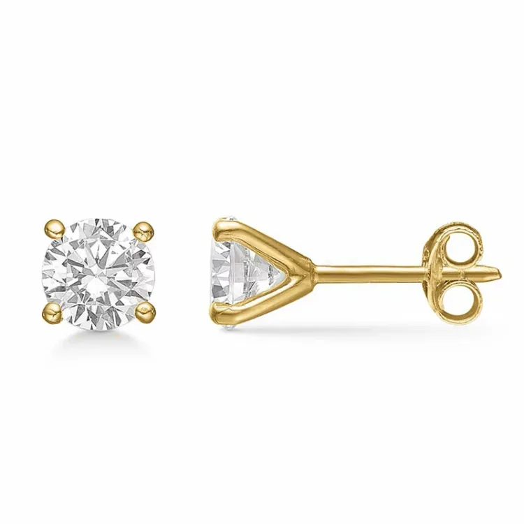 5,5 mm Støvring Design zirkon øreringe i 8 karat guld hvid zirkon