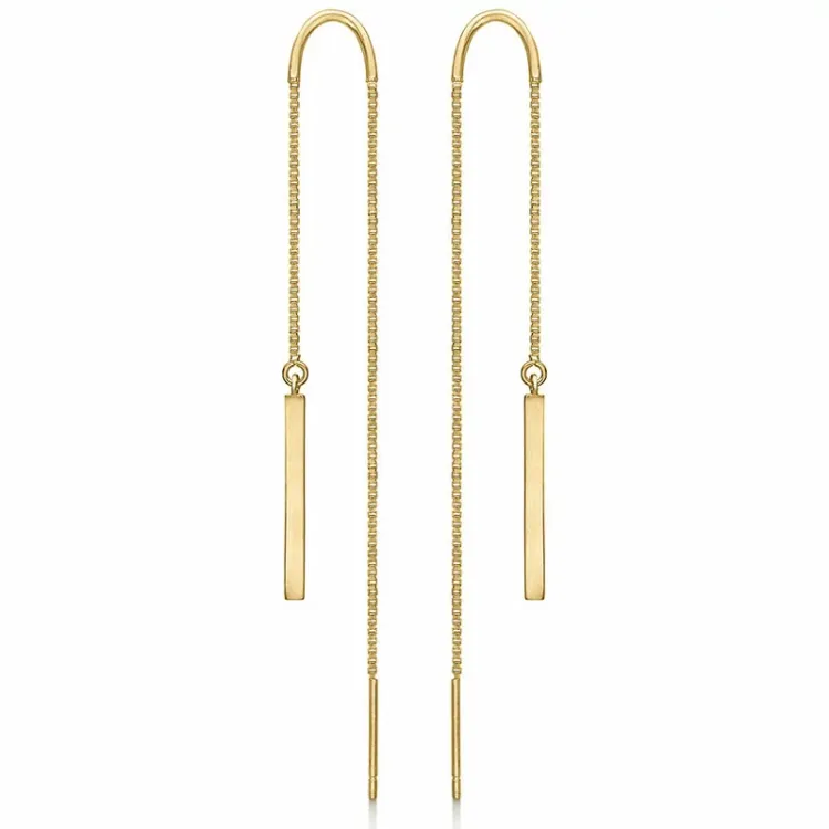 lange Støvring Design kæde øreringe i 8 karat guld