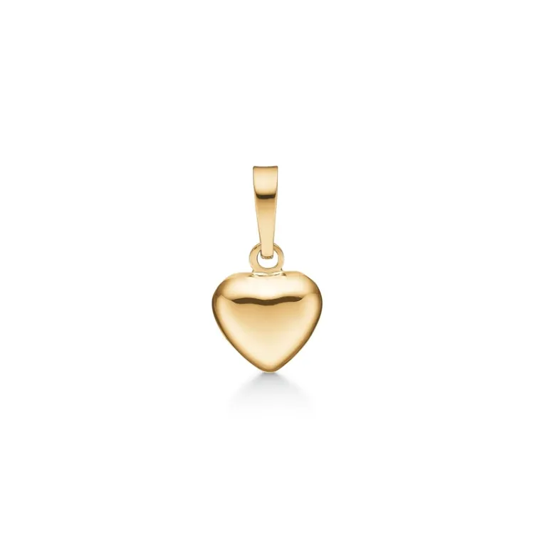 8 x 10 mm Støvring Design hjerte vedhæng i 8 karat guld