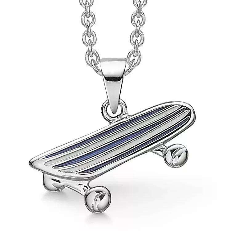 Støvring Design skateboard Halskæde med vedhæng i sølv