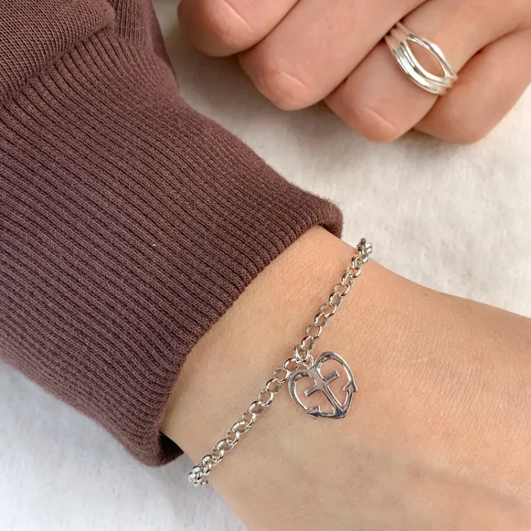 børne Siersbøl tro-håb-kærlighed armbånd i sølv