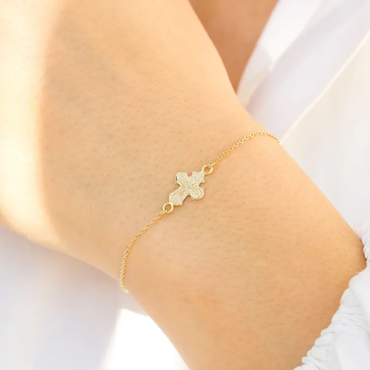 13 x 8 mm Siersbøl dagmarkors armbånd i 9 karat guld