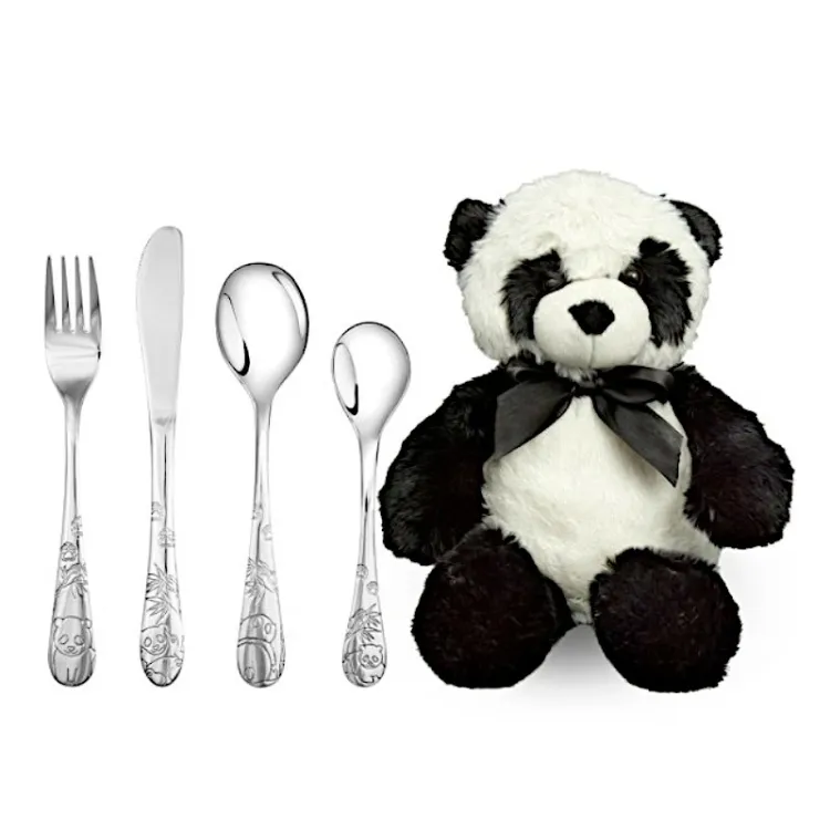 Dåbsgaver: bamse bestik i Rustfrit stål model: 252-7007