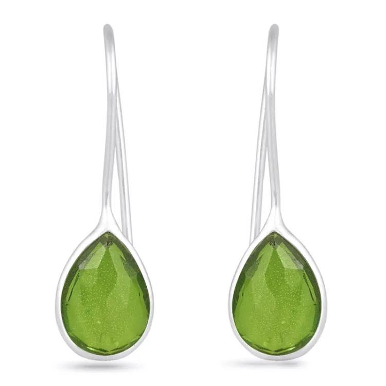 peridot øreringe i sølv - Loom Stones