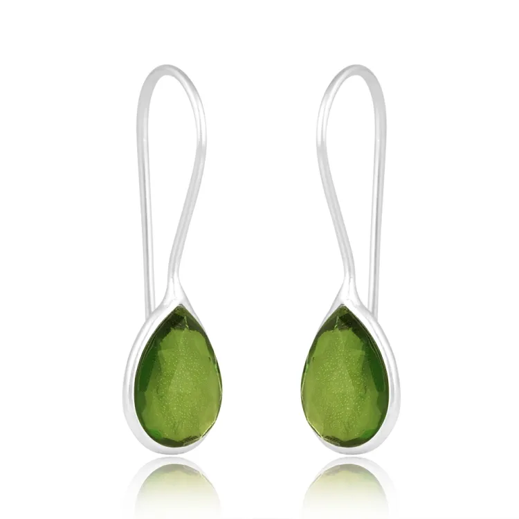 peridot øreringe i sølv - Loom Stones