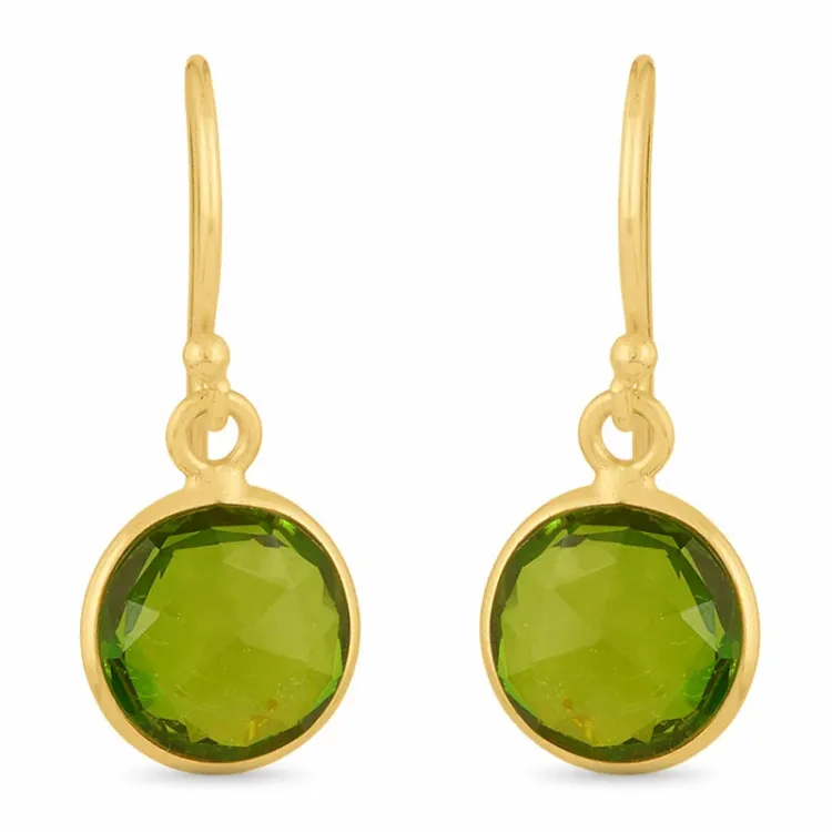 peridot øreringe i forgyldt sølv - Loom Stones