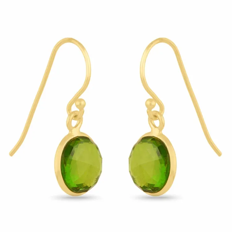 peridot øreringe i forgyldt sølv - Loom Stones