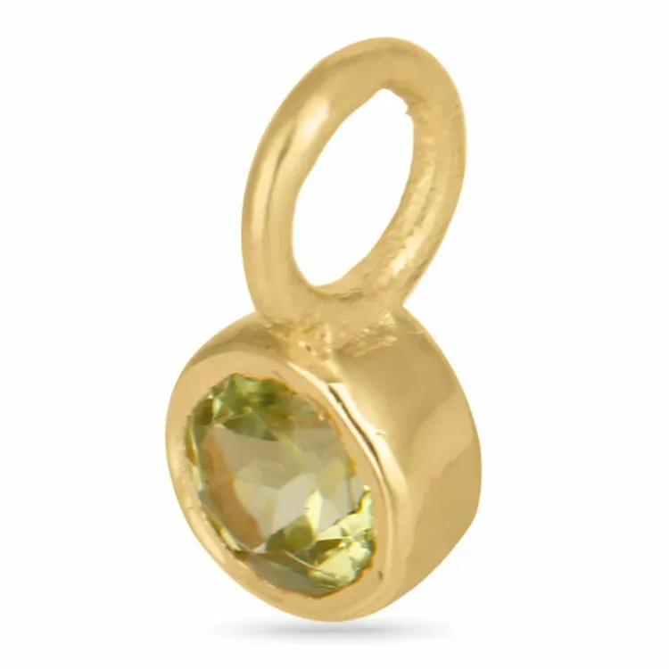 lille peridot vedhæng i forgyldt sølv - Loom Stones