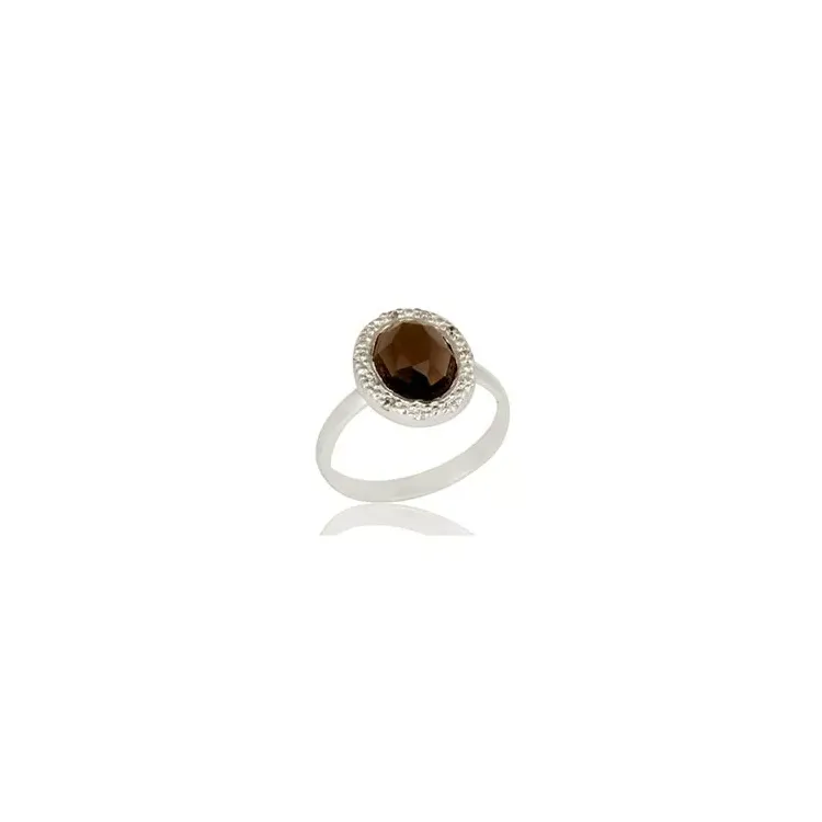 Mat kvarts ring i sølv