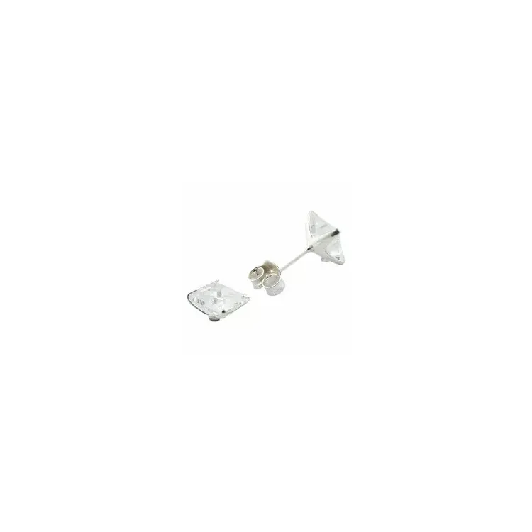 6 x 6 mm firkantet ørestikker i sølv