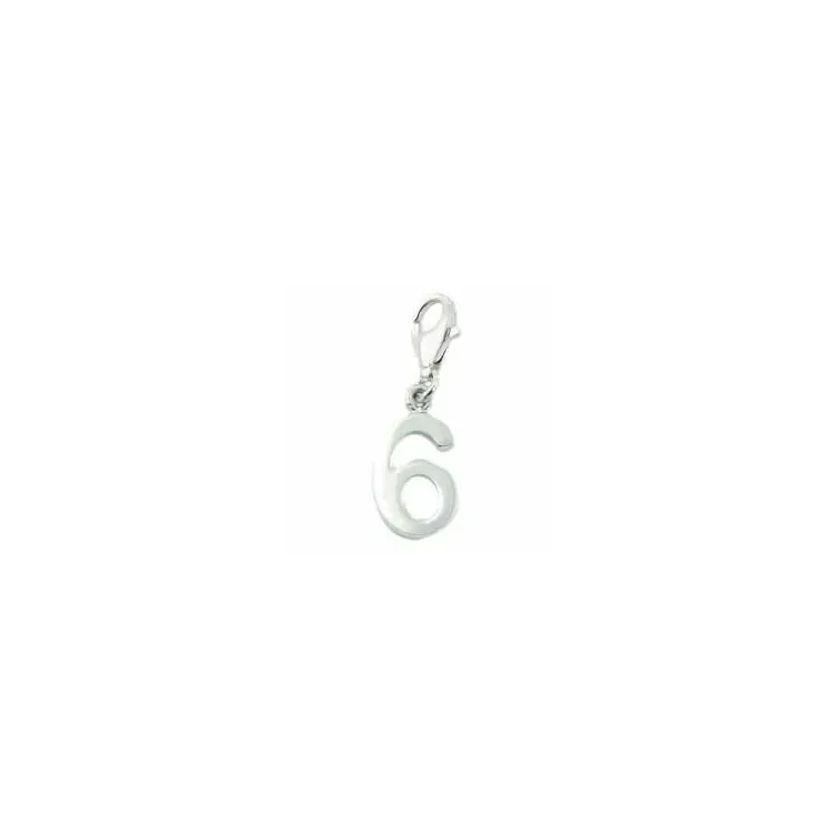 Charms smykker: charm i sølv tallet 6