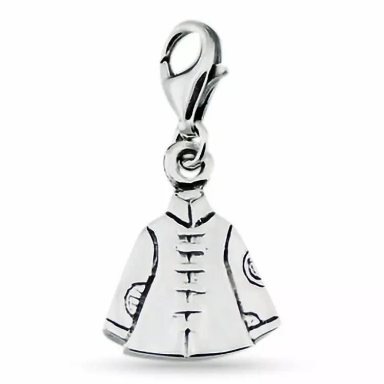 Kinesisk jakke charm i sølv