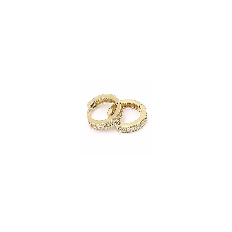 12 mm zirkon guldcreoler i 14 karat guld med zirkoner