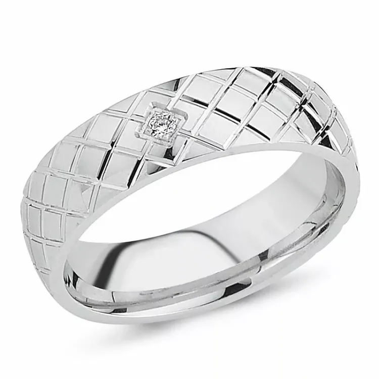 zirkon ring i rhodineret sølv