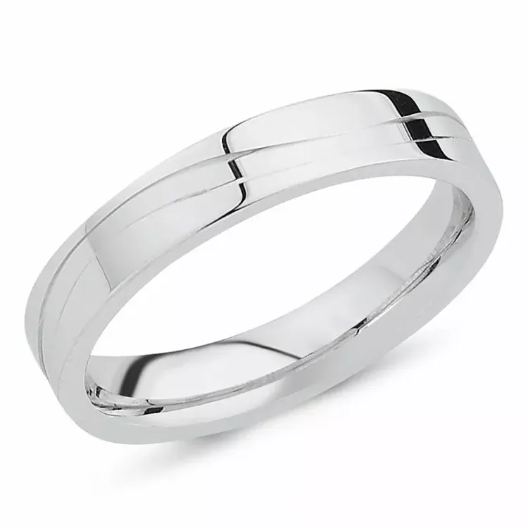 Enkel Herrering i rhodineret sølv