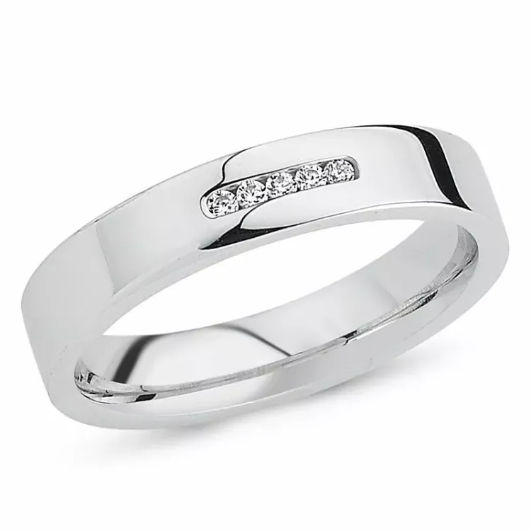 zirkon ring i rhodineret sølv