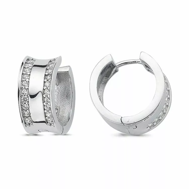 16,5 mm zirkon creoler i sølv
