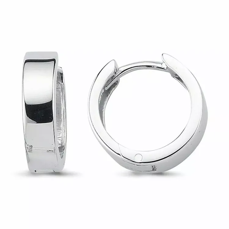 13 mm creoler i rhodineret sølv