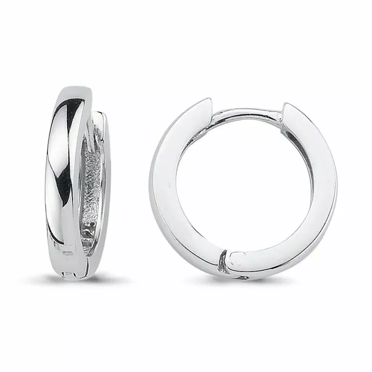 13 mm creoler i rhodineret sølv