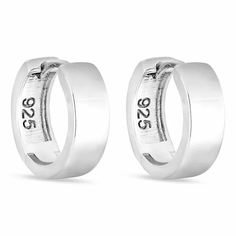 13 mm creoler i rhodineret sølv
