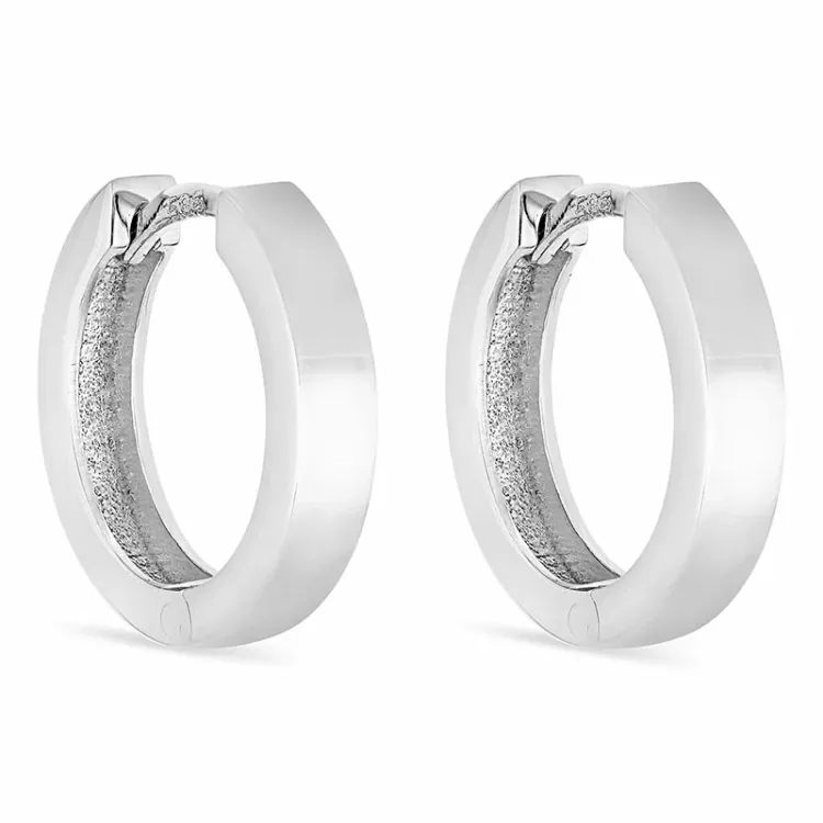 14 mm creoler i rhodineret sølv