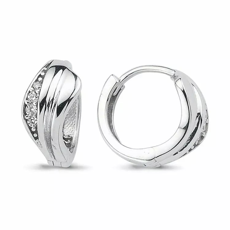14 mm creoler i rhodineret sølv
