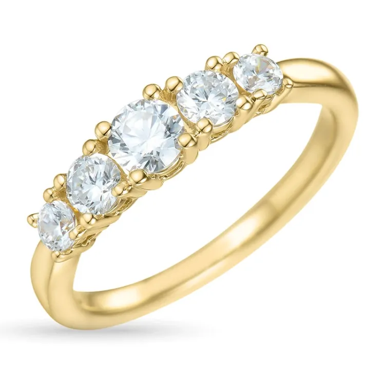 zirkon ring i 9 karat guld