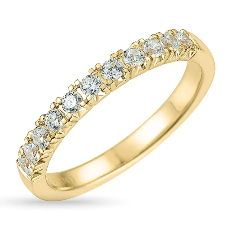 zirkon guldring i 9 karat guld