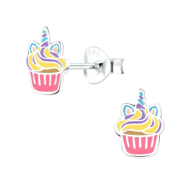 cup cake børneøreringe i sølv - Little Ones