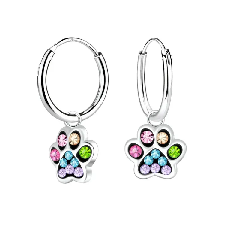 12 mm pote krystal creoler i sølv - Little Ones