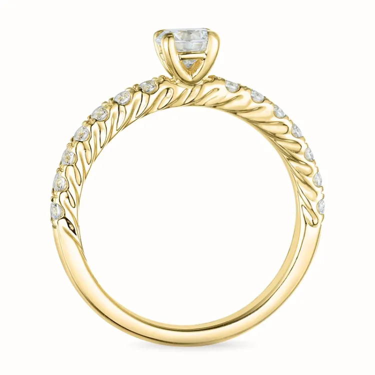 zirkon guldring i 9 karat guld
