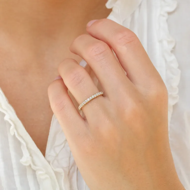 zirkon ring i 9 karat guld