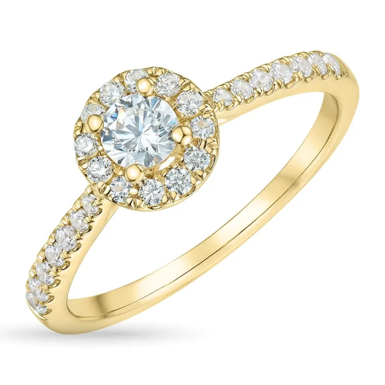 zirkon ring i 9 karat guld