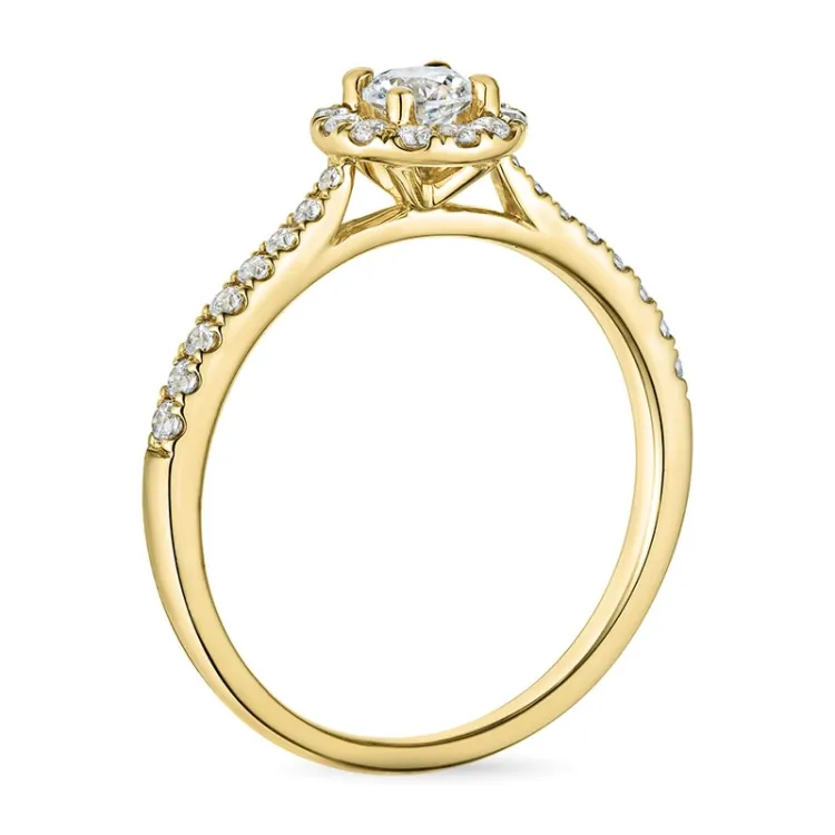 zirkon ring i 9 karat guld