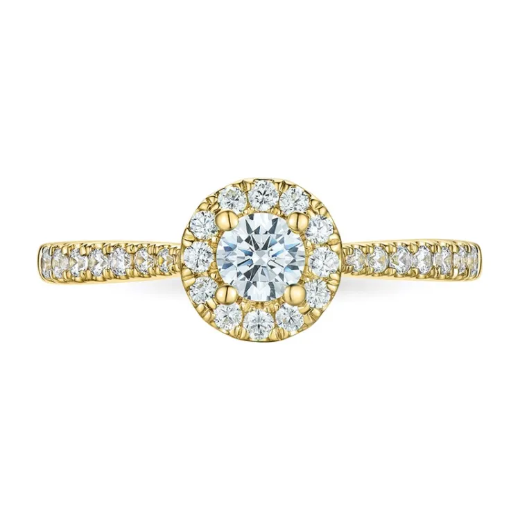 zirkon ring i 9 karat guld