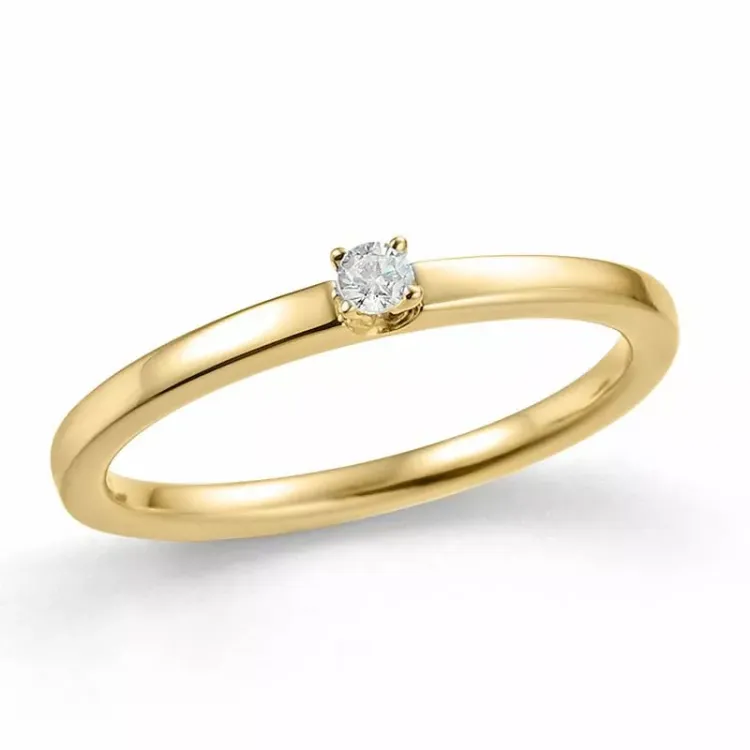 Kollektionsprøve diamant guldring i 14 karat guld 0,057 ct
