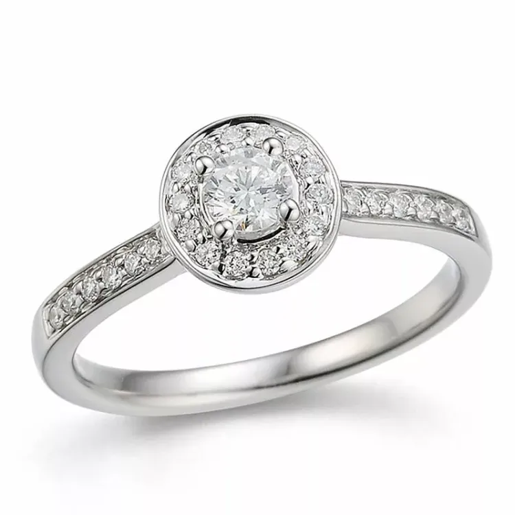 Diamant kollektionsprøve i 14 karat hvidguld