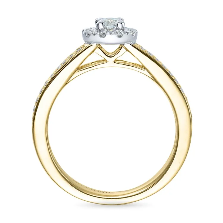 diamantring i 14 karat guld.- og hvidguld 0,31 ct 0,20 ct ct
